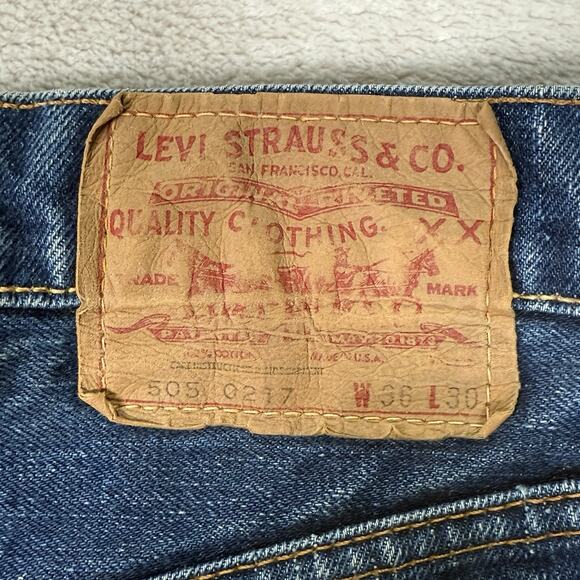 VTG 1960s Levi’s 505 BIG E Denim Jeans 36x30 Talon 42 Made USA Dark Blue Rare - Picture 5 of 15